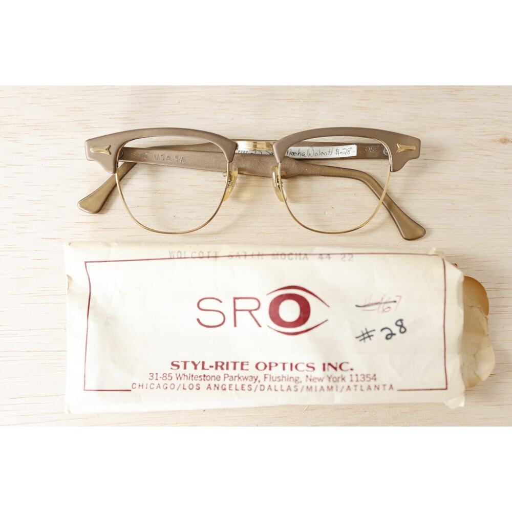 Vintage SRO Style rite optical eyeglass 1960s 12k GF Sleeve 44-22
